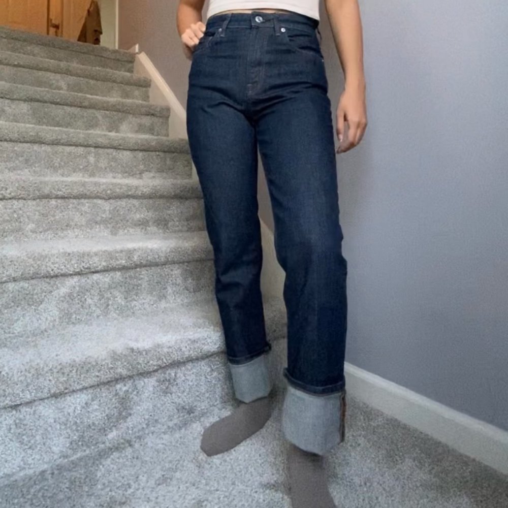 Everlane High Rise Selvedge Straight Jean, 26